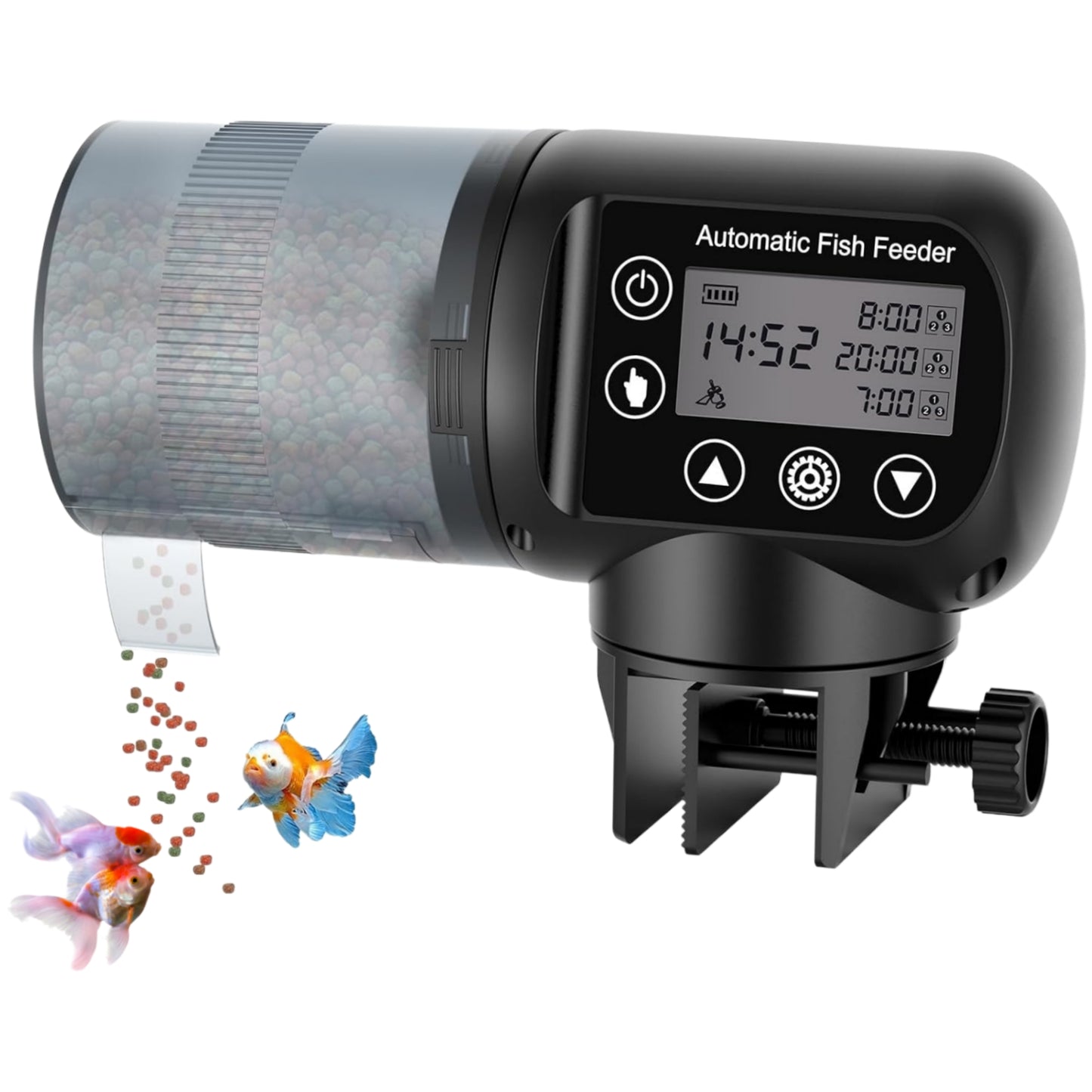 UlePaw 200ML Automatic Fish Feeder with LCD Timer, Moisture Proof