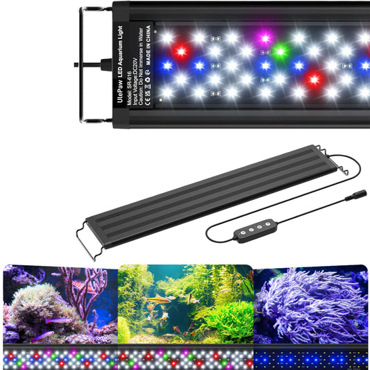 UlePaw LED Aquarium Light 18-24 Inch Full Spectrum with Timer