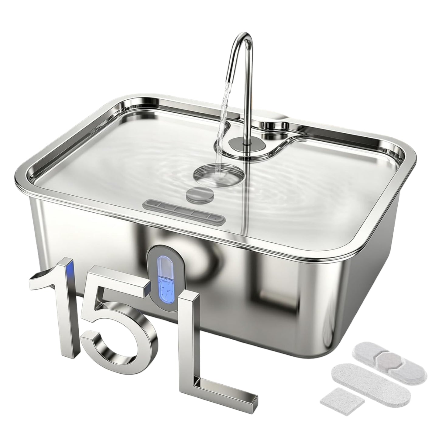 UlePaw 15L Stainless Steel Dog Water Fountain