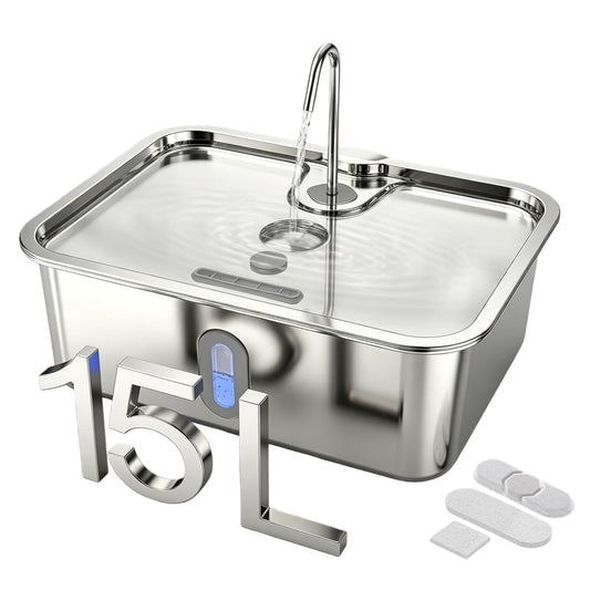UlePaw 15L Stainless Steel Dog Water Fountain