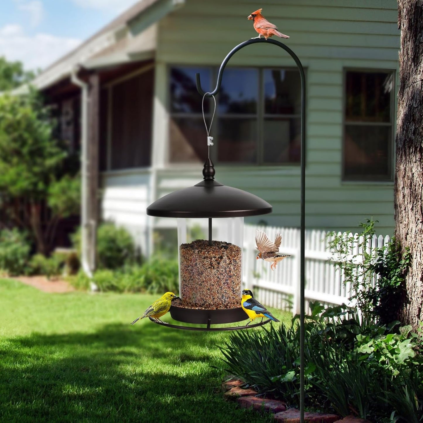 UlePaw Metal Bird Feeder 3LB Hanging Outdoor 360° Weatherproof