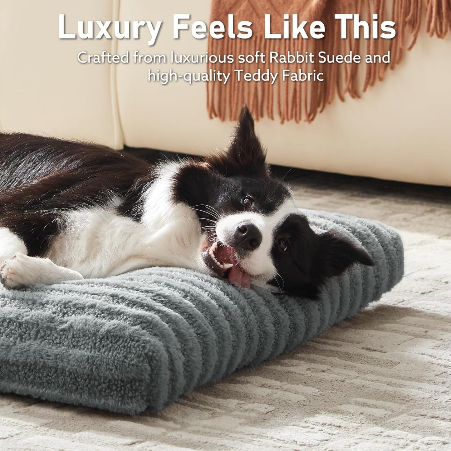UlePaw Washable Dog Crate Bed Large Fluffy Kennel Pad Anti-Slip