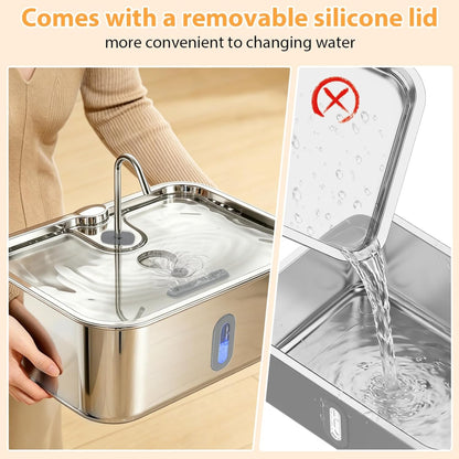 UlePaw 15L Stainless Steel Dog Water Fountain
