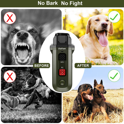 UlePaw Rechargeable Ultrasonic Dog Bark Deterrent, Anti-Bark Device with LED Light