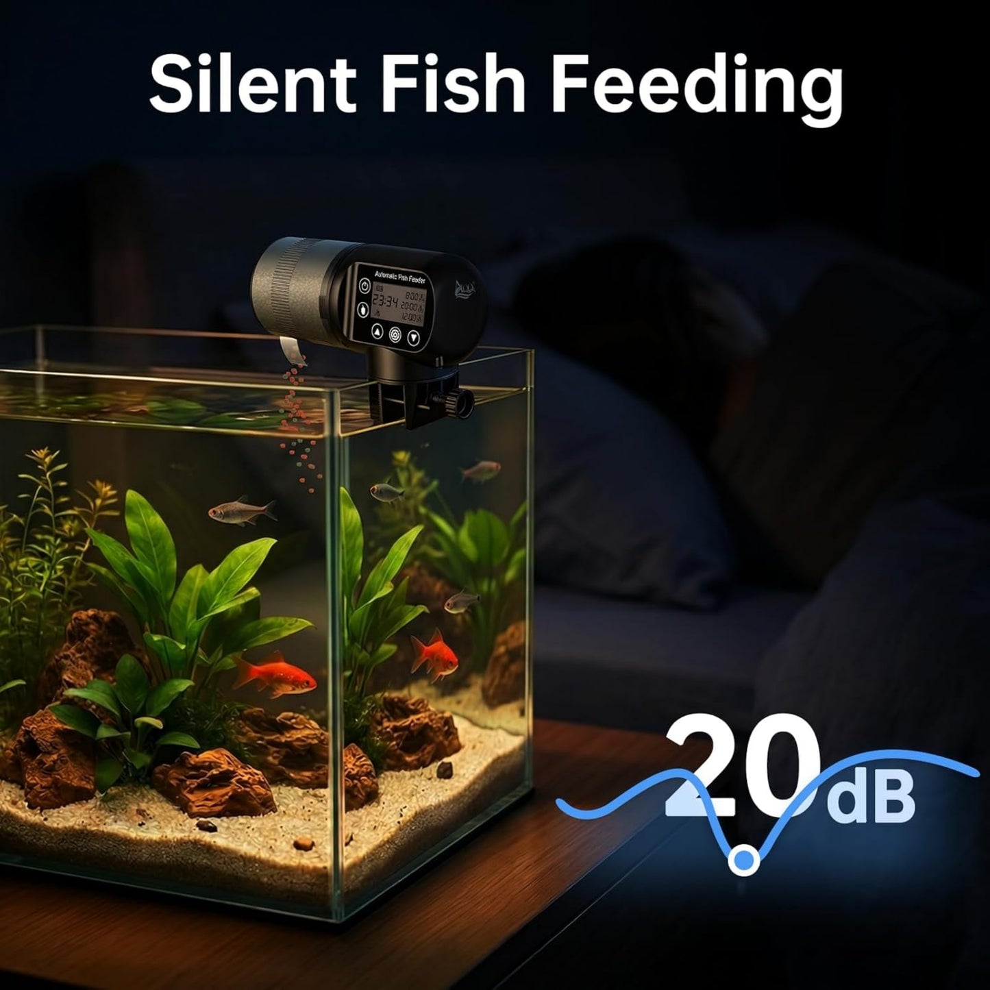 UlePaw 200ML Automatic Fish Feeder with LCD Timer, Moisture Proof
