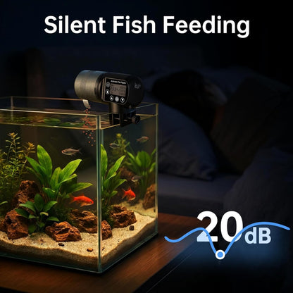 UlePaw 200ML Automatic Fish Feeder with LCD Timer, Moisture Proof