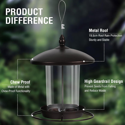 UlePaw Metal Bird Feeder 3LB Hanging Outdoor 360° Weatherproof