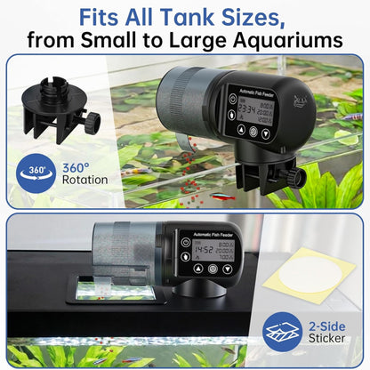 UlePaw 200ML Automatic Fish Feeder with LCD Timer, Moisture Proof