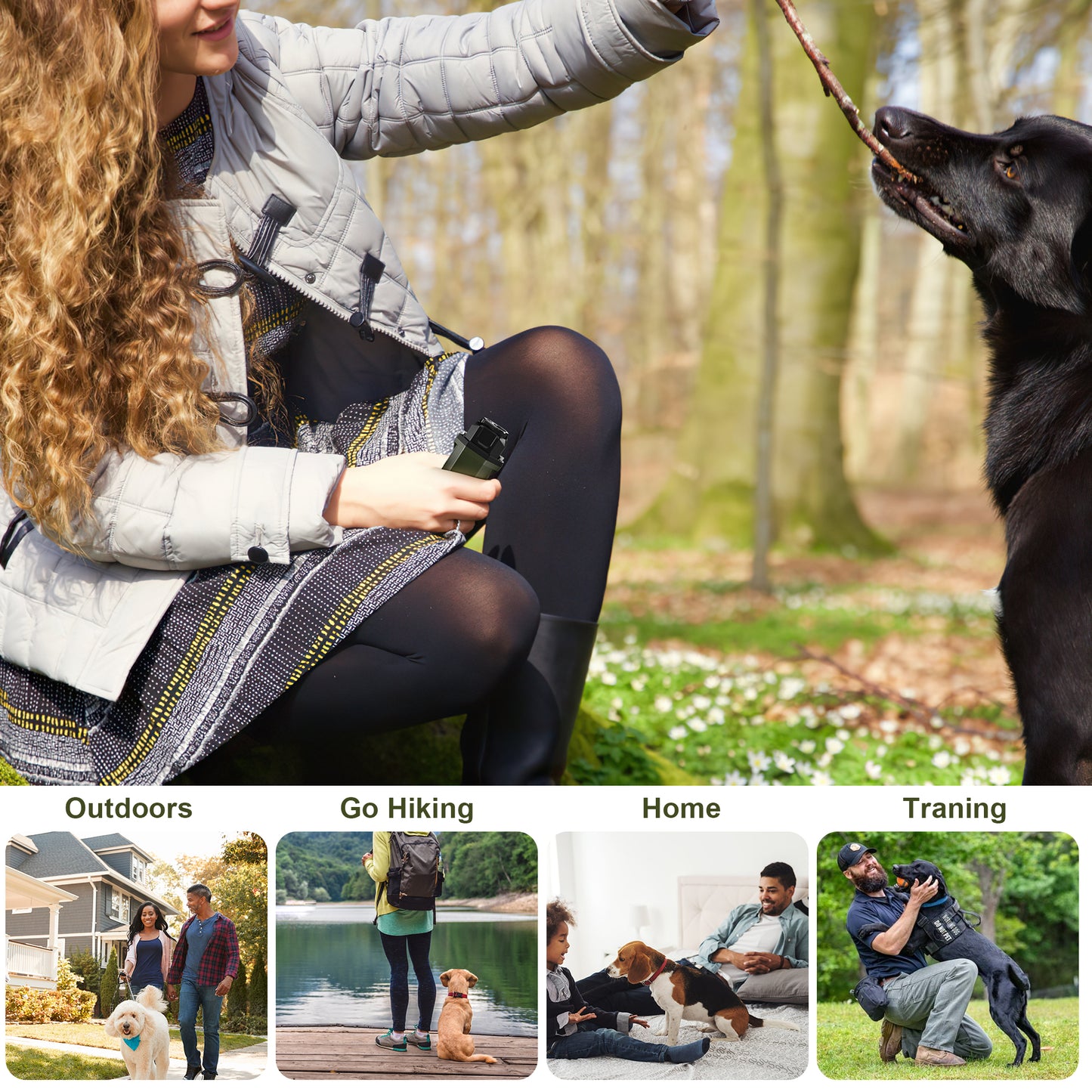 UlePaw Rechargeable Ultrasonic Dog Bark Deterrent, Anti-Bark Device with LED Light