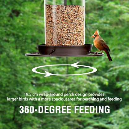 UlePaw Metal Bird Feeder 3LB Hanging Outdoor 360° Weatherproof