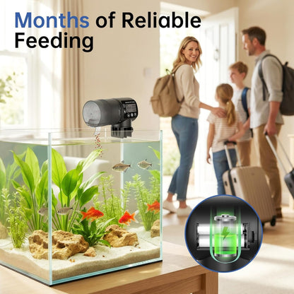 UlePaw 200ML Automatic Fish Feeder with LCD Timer, Moisture Proof