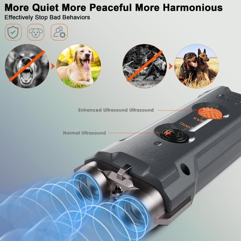 UlePaw Ultrasonic Anti Bark Device 40FT Rechargeable with LED Light