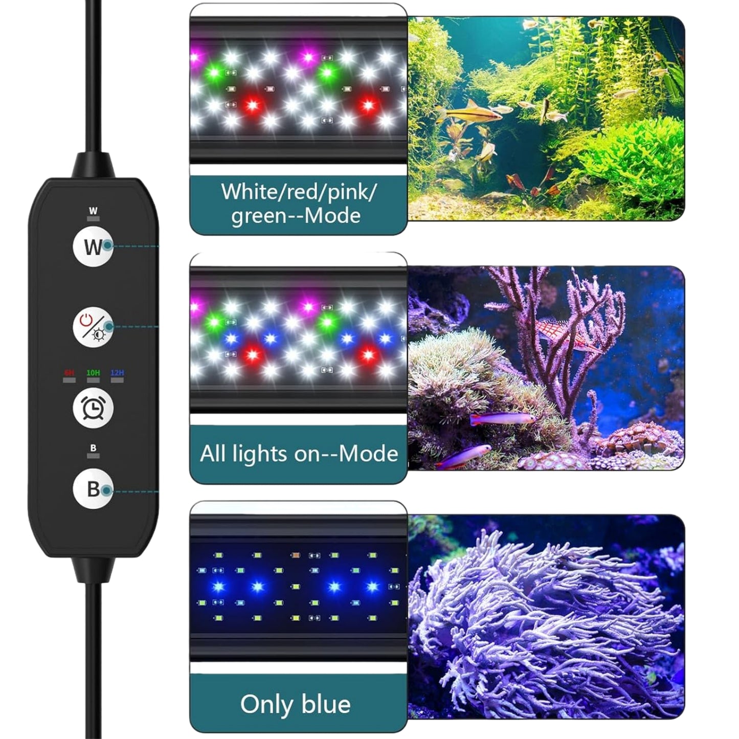 UlePaw LED Aquarium Light 18-24 Inch Full Spectrum with Timer