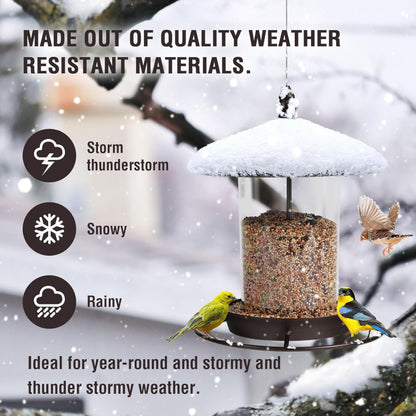 UlePaw Metal Bird Feeder 3LB Hanging Outdoor 360° Weatherproof