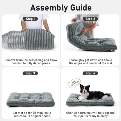 UlePaw Washable Dog Crate Bed Large Fluffy Kennel Pad Anti-Slip