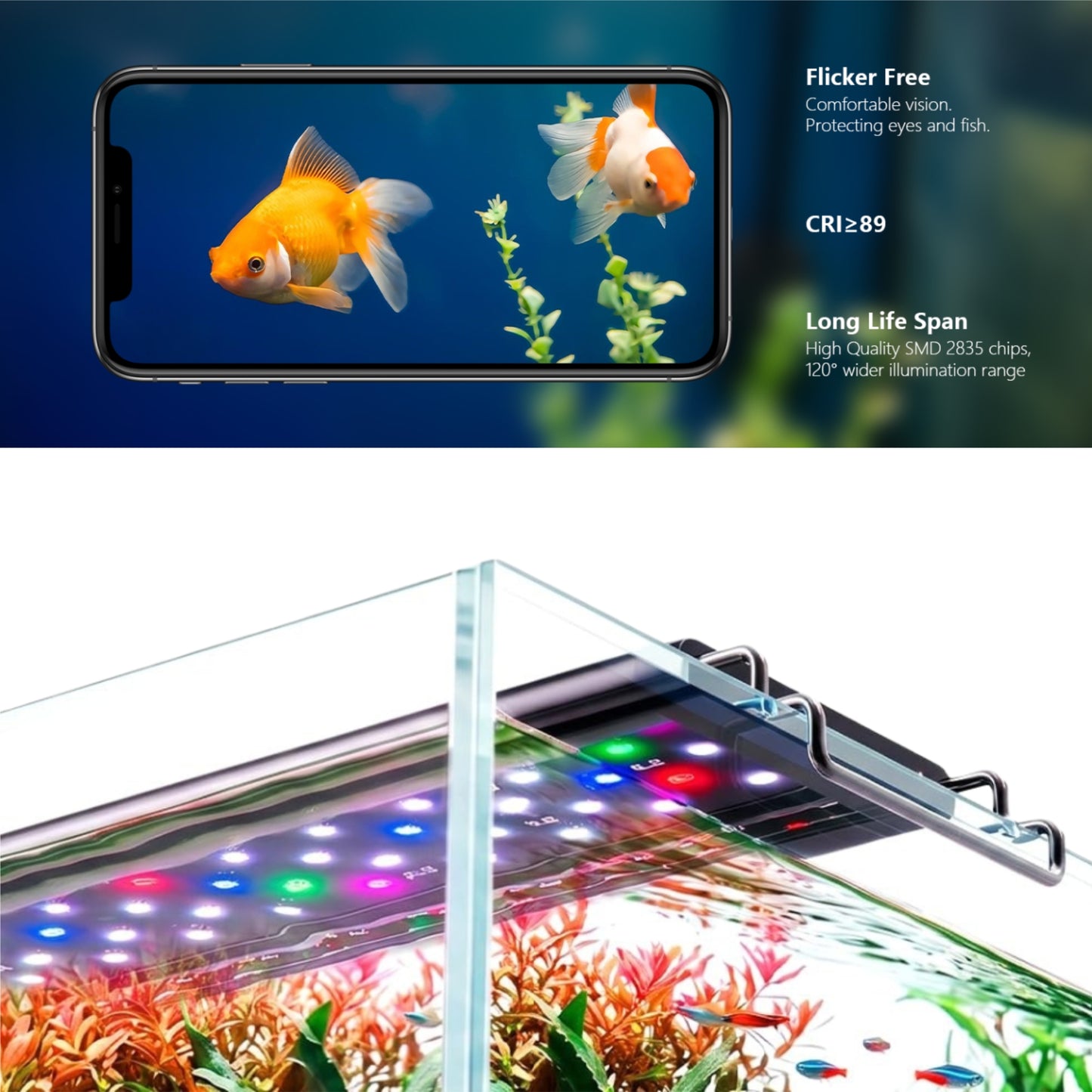 UlePaw LED Aquarium Light 18-24 Inch Full Spectrum with Timer