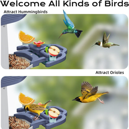 Smart Bird Feeder with Camera, Solar Powered Bird Feeder Camera with AI Bird Identification, 2.5K HD Video Bird House with Camera, Weatherproof Design Ideal Present for Bird Lover