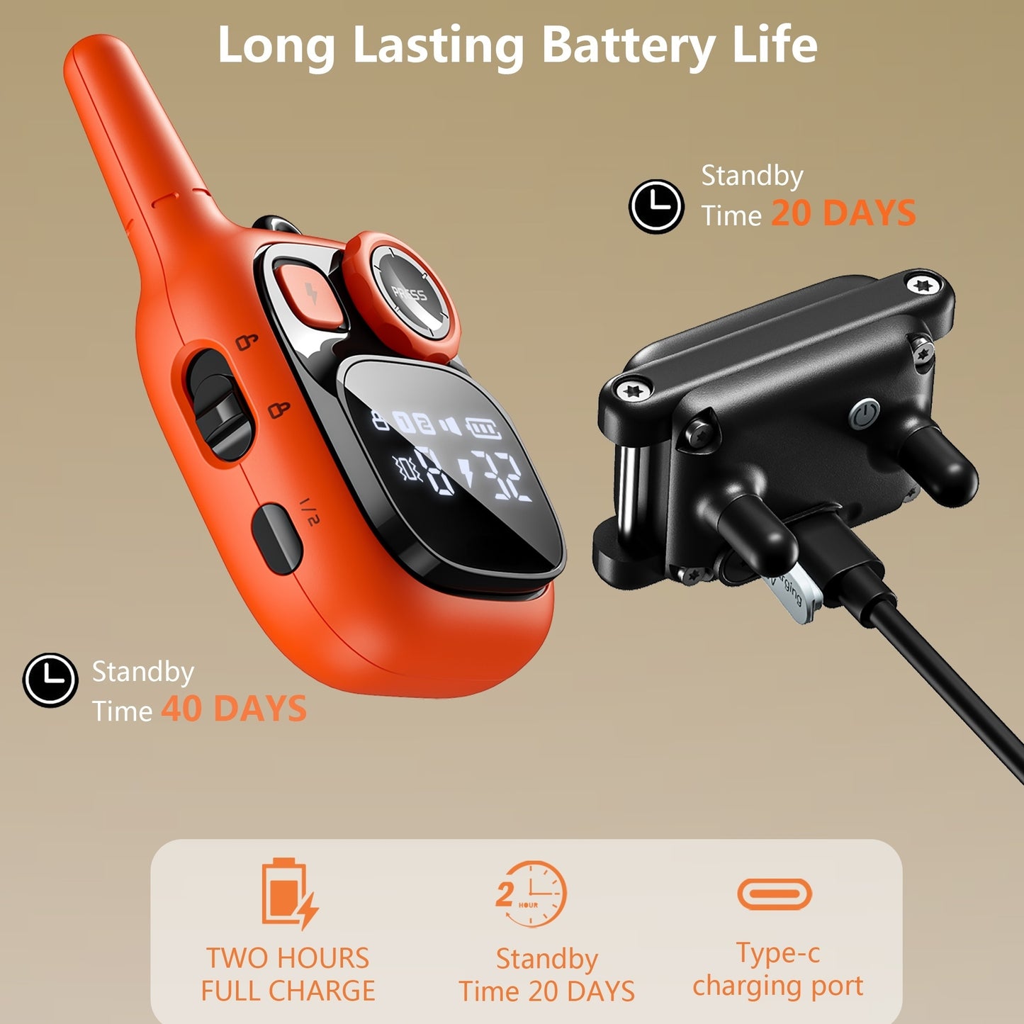 UlePaw Dog Training Collar with Remote IP67 Waterproof Rechargeable 3 Modes