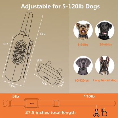 UlePaw Dog Training Collar with Remote IP67 Waterproof Rechargeable 3 Modes